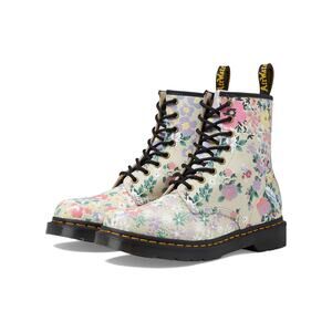 nib DR. MARTENS womens sz 6 US 1460 Floral Mash Up Parchment Beige Leather Boots